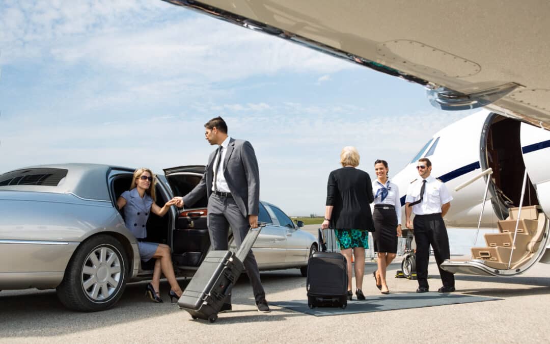 Business Partners About To Board Private Jet